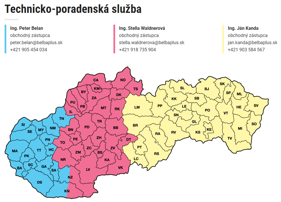Mapa Slovenska Kraje